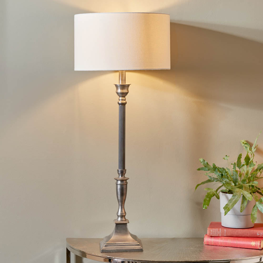 Pacific Canterbury Antique Silver Metal Table Lamp 30-015-BO