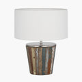 Kerala Distressed Wooden Table Lamp with Shade