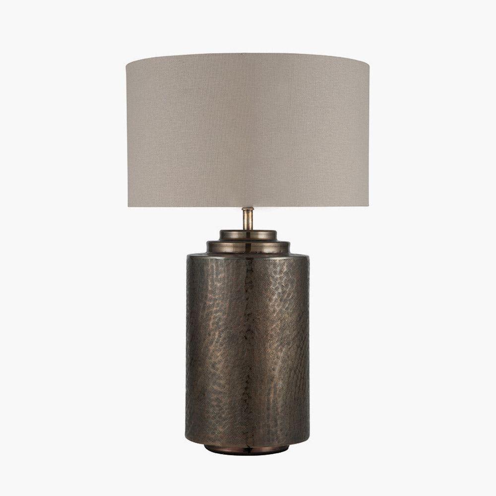 Pacific Zuri Large Antique Brass Metal Pot Table Lamp 30-472-BO