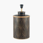 Pacific Deco Black Geo Art Deco Hand Painted Table Lamp 30-655-BO