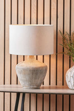 Manaia White Wash Textured Wood Table Lamp Base