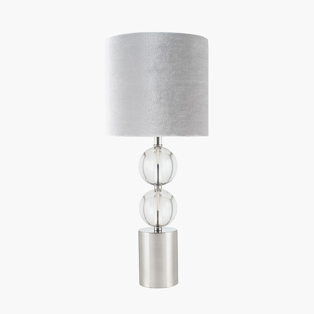 Pacific Harris Brushed Silver and Clear Glass Table Lamp 30-726-C