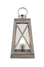 Pacific Devon Grey Wood and Chrome Lantern Table Lamp 30-731-C