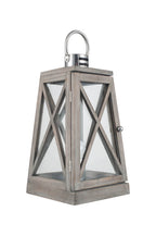 Pacific Devon Grey Wood and Chrome Lantern Table Lamp 30-731-C