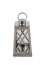 Pacific Devon Grey Wood and Chrome Lantern Table Lamp 30-731-C