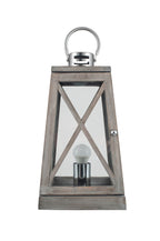 Pacific Devon Grey Wood and Chrome Lantern Table Lamp 30-731-C