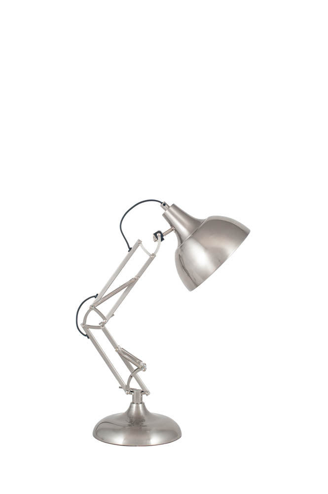 Pacific Alonzo Brushed Chrome Metal Angled Task Table Lamp 30-789-C