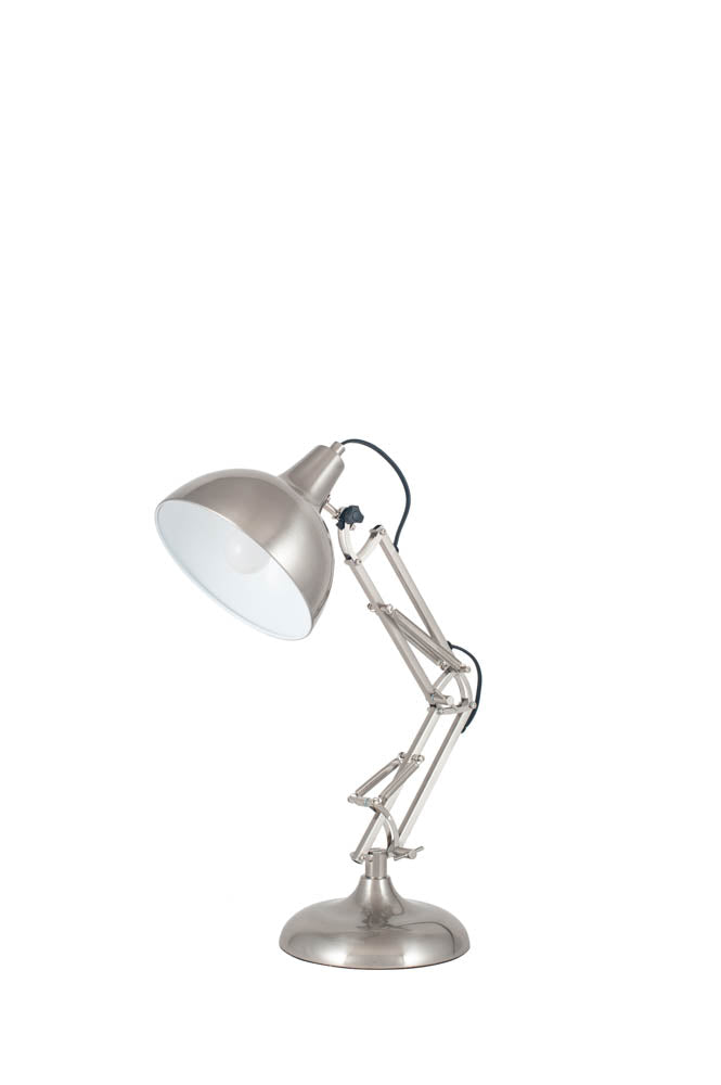Pacific Alonzo Brushed Chrome Metal Angled Task Table Lamp 30-789-C