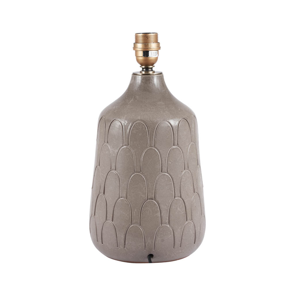Pacific Coco Grey Gloss Arch Design Stoneware Table Lamp 30-843-BO