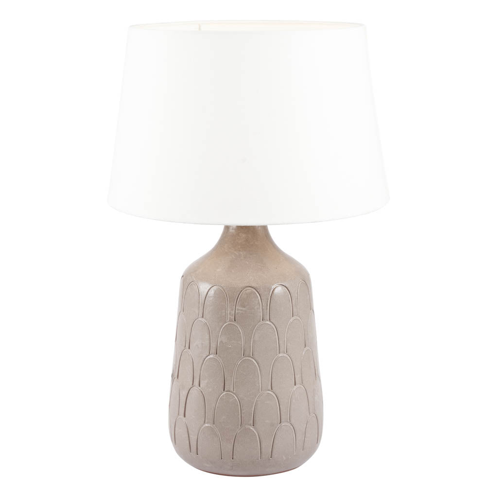 Pacific Coco Grey Gloss Arch Design Stoneware Table Lamp 30-843-BO