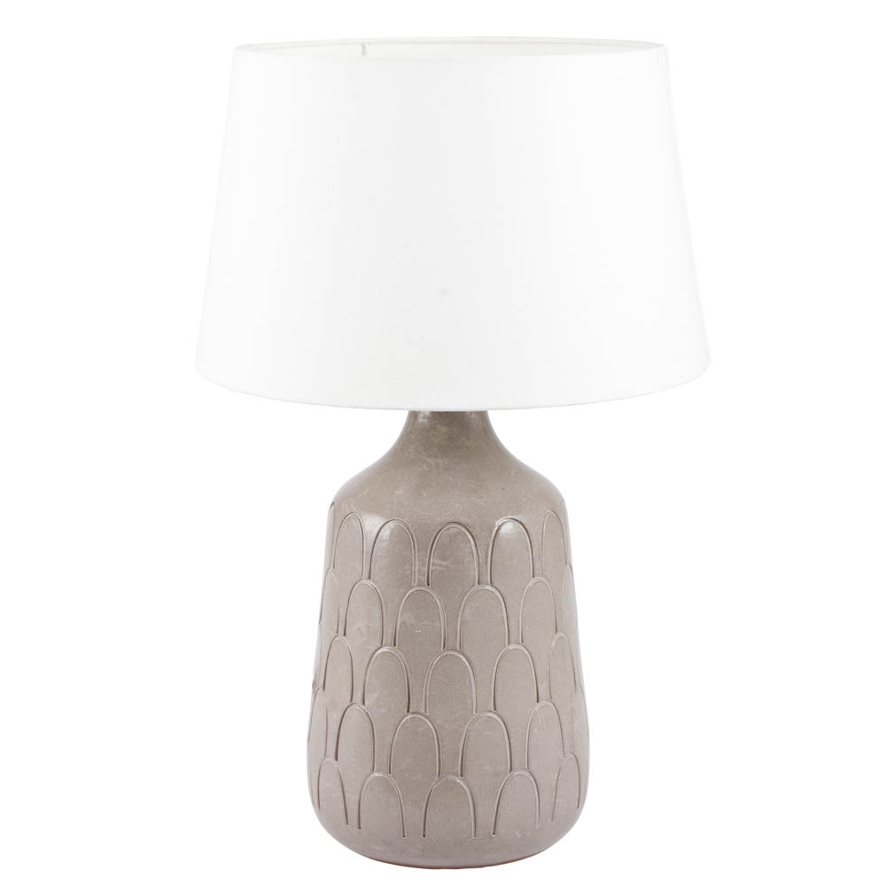 Pacific Coco Grey Gloss Arch Design Stoneware Table Lamp 30-843-BO