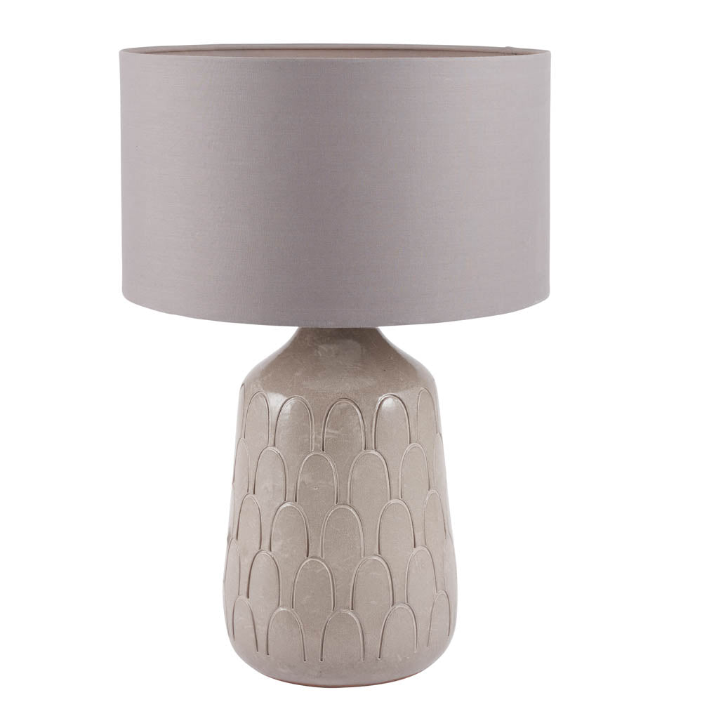 Pacific Coco Grey Gloss Arch Design Stoneware Table Lamp 30-843-BO
