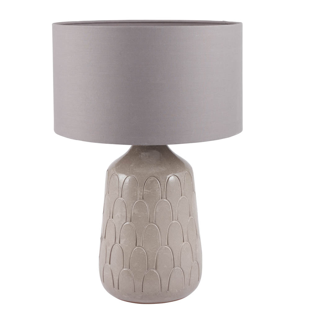 Pacific Coco Grey Gloss Arch Design Stoneware Table Lamp 30-843-BO