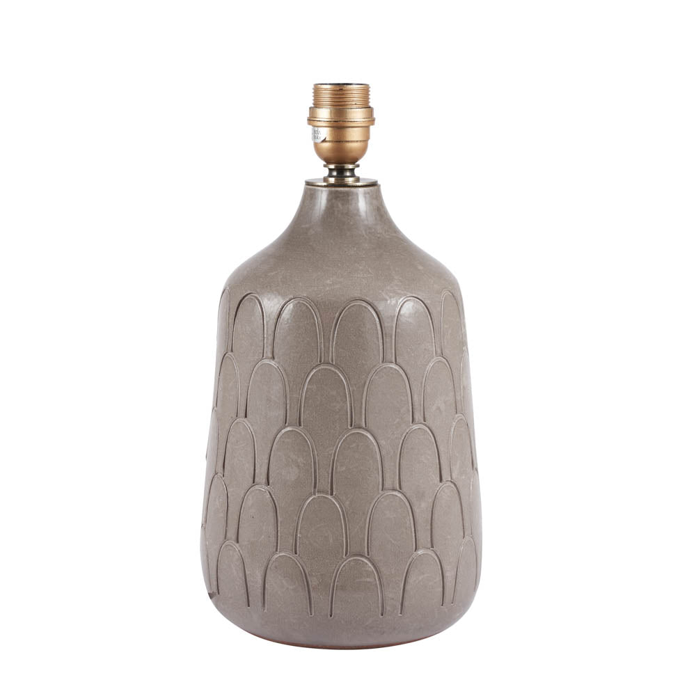 Pacific Coco Grey Gloss Arch Design Stoneware Table Lamp 30-843-BO