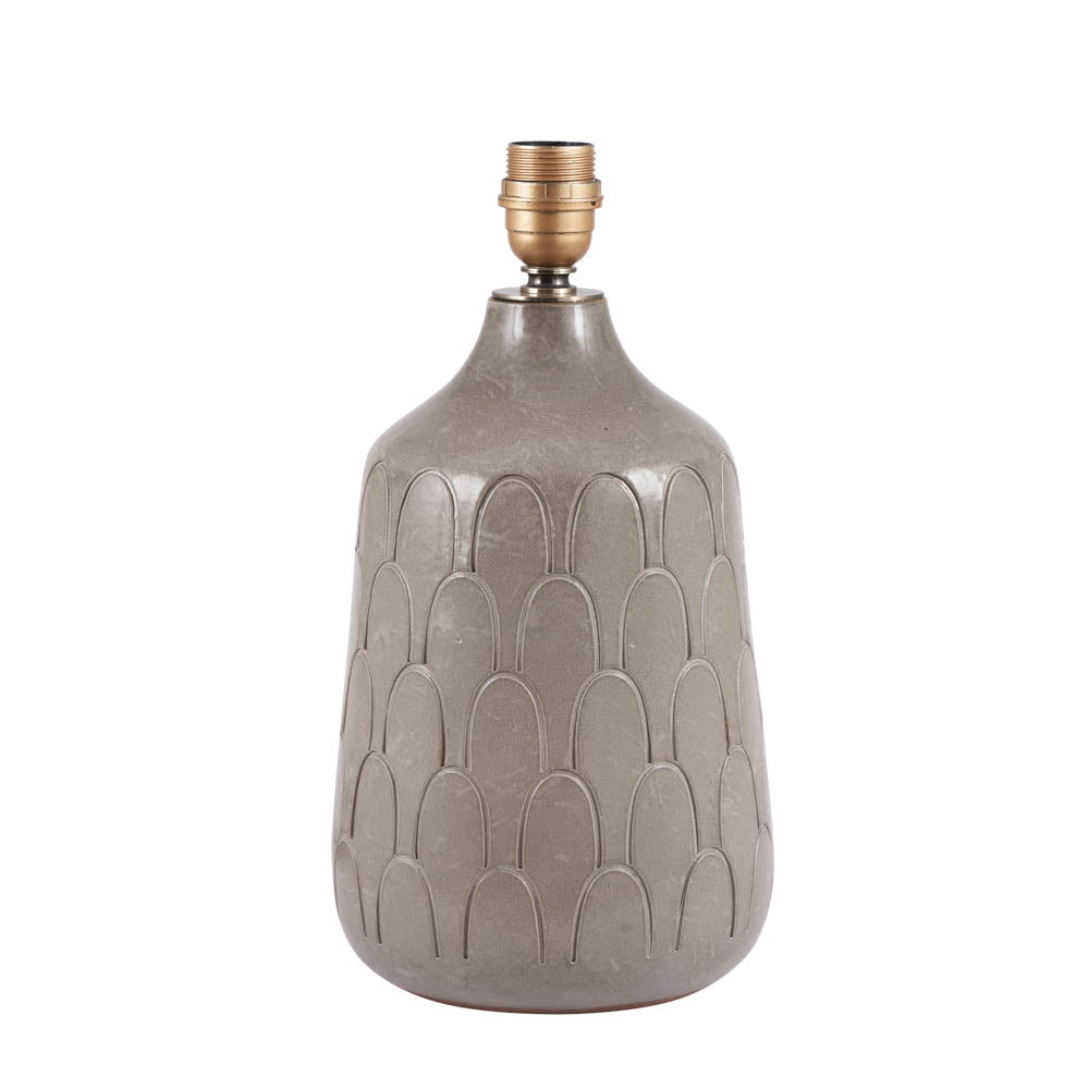 Pacific Coco Grey Gloss Arch Design Stoneware Table Lamp 30-843-BO