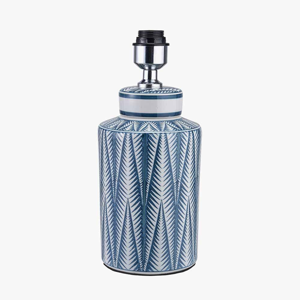 Pacific Samara Blue and White Aztec Pattern Ceramic Table Lamp 30-913-BO