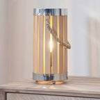 Pacific Austell Natural Wood Small Lantern Table Lamp 30-920-C