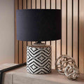 Pacific Chirala Black and White Ikat Ceramic Table Lamp 30-952-BO