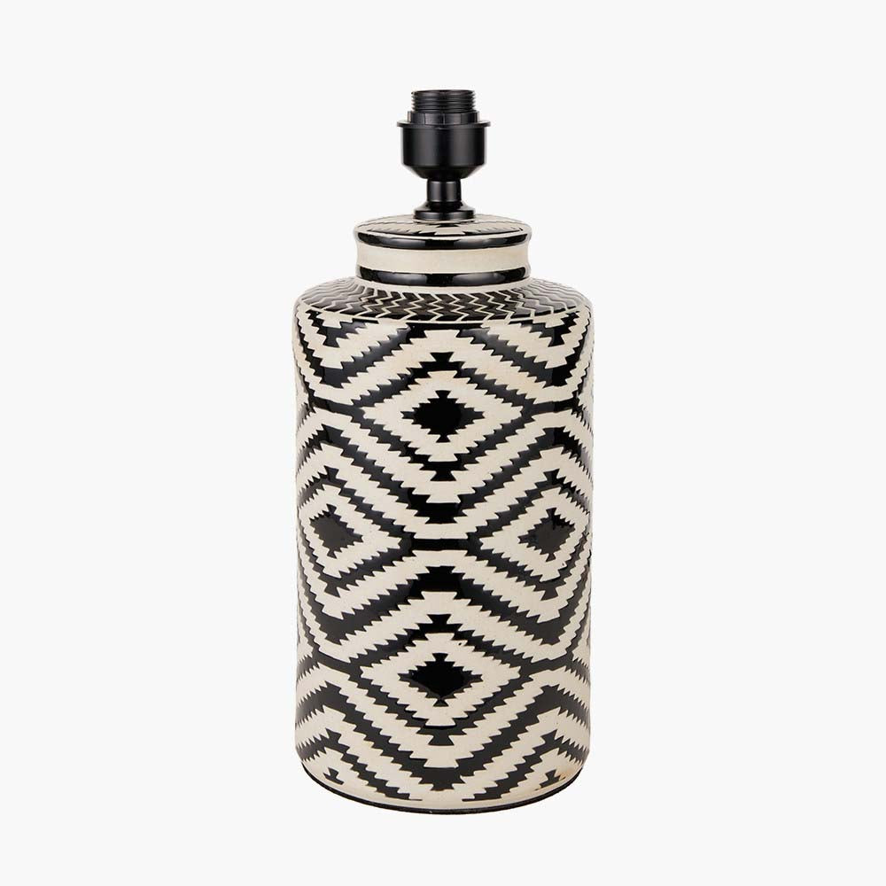 Pacific Chirala Black and White Tall Ikat Ceramic Table Lamp 30-953-BO