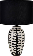 Pacific Elkorn Black and White Tall Coral Ceramic Table Lamp 30-954-BO