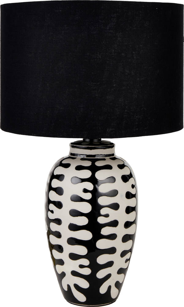 Pacific Elkorn Black and White Tall Coral Ceramic Table Lamp 30-954-BO