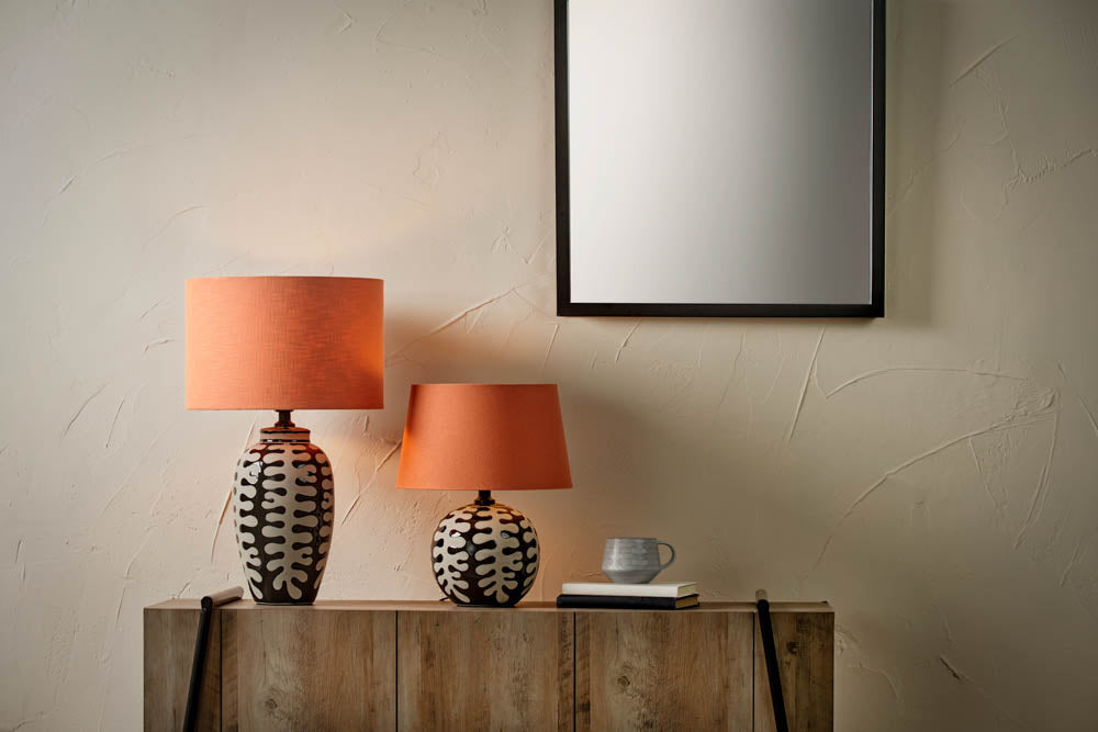 Pacific Elkorn Black and White Tall Coral Ceramic Table Lamp 30-954-BO