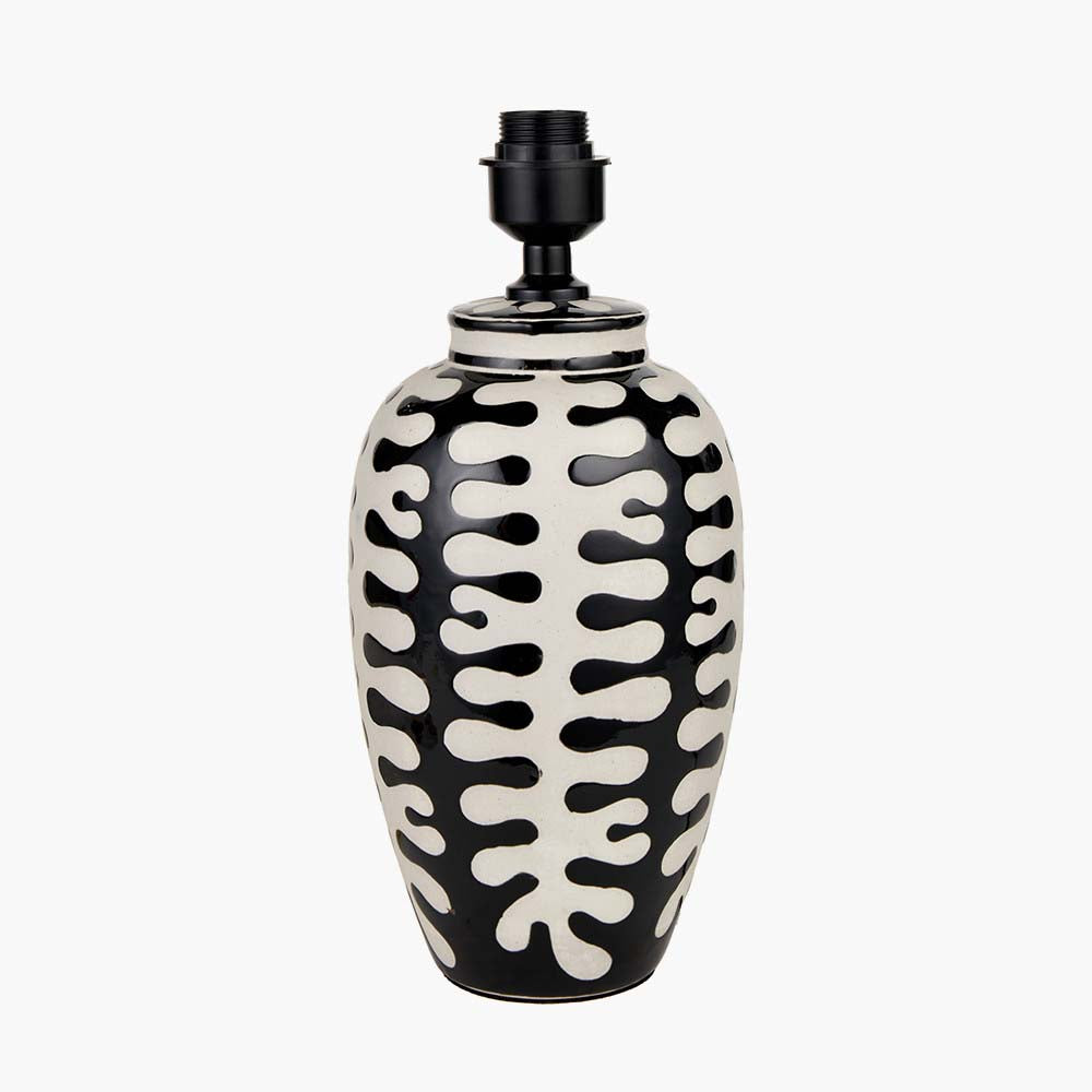 Pacific Elkorn Black and White Tall Coral Ceramic Table Lamp 30-954-BO