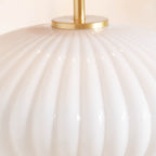 Pacific Emilia White Ribbed Glass & Gold Metal Oval Table Lamp 30-963-BO