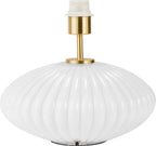 Pacific Emilia White Ribbed Glass & Gold Metal Oval Table Lamp 30-963-BO