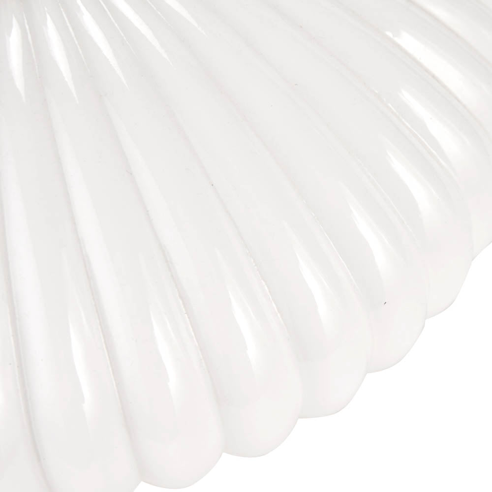 Pacific Emilia White Ribbed Glass & Gold Metal Oval Table Lamp 30-963-BO