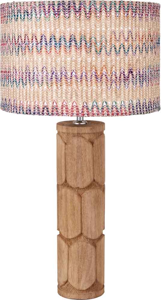 Pacific Aurelia Embossed Natural Wood Tall Table Lamp 30-966-BO