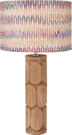 Pacific Aurelia Embossed Natural Wood Tall Table Lamp 30-966-BO