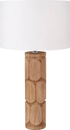 Pacific Aurelia Embossed Natural Wood Tall Table Lamp 30-966-BO
