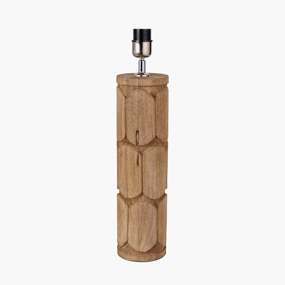 Pacific Aurelia Embossed Natural Wood Tall Table Lamp 30-966-BO