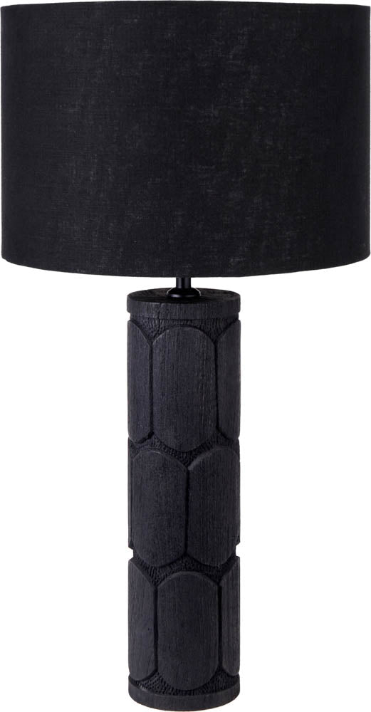 Pacific Aurelia Embossed Black Wood Tall Table Lamp 30-967-BO