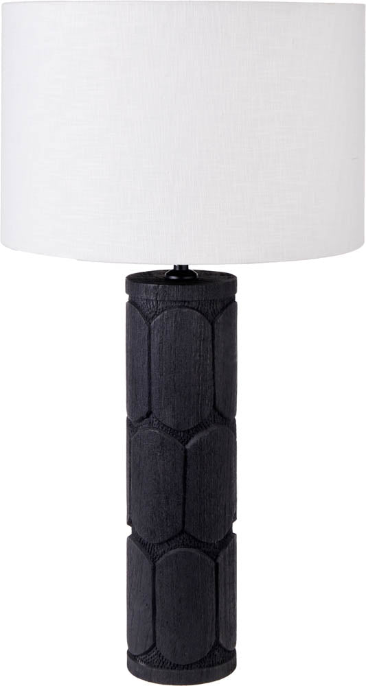 Pacific Aurelia Embossed Black Wood Tall Table Lamp 30-967-BO