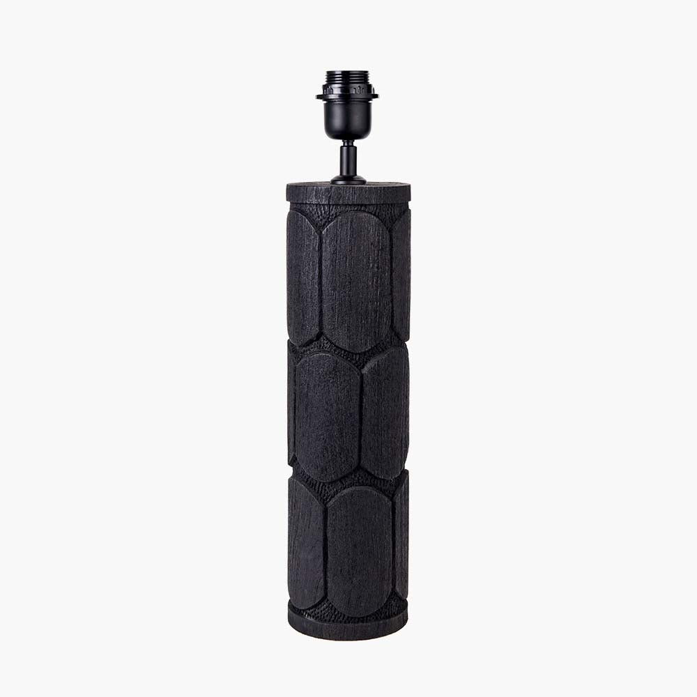 Pacific Aurelia Embossed Black Wood Tall Table Lamp 30-967-BO