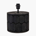 Pacific Cezara Embossed Black Wood Wide Table Lamp 30-969-BO