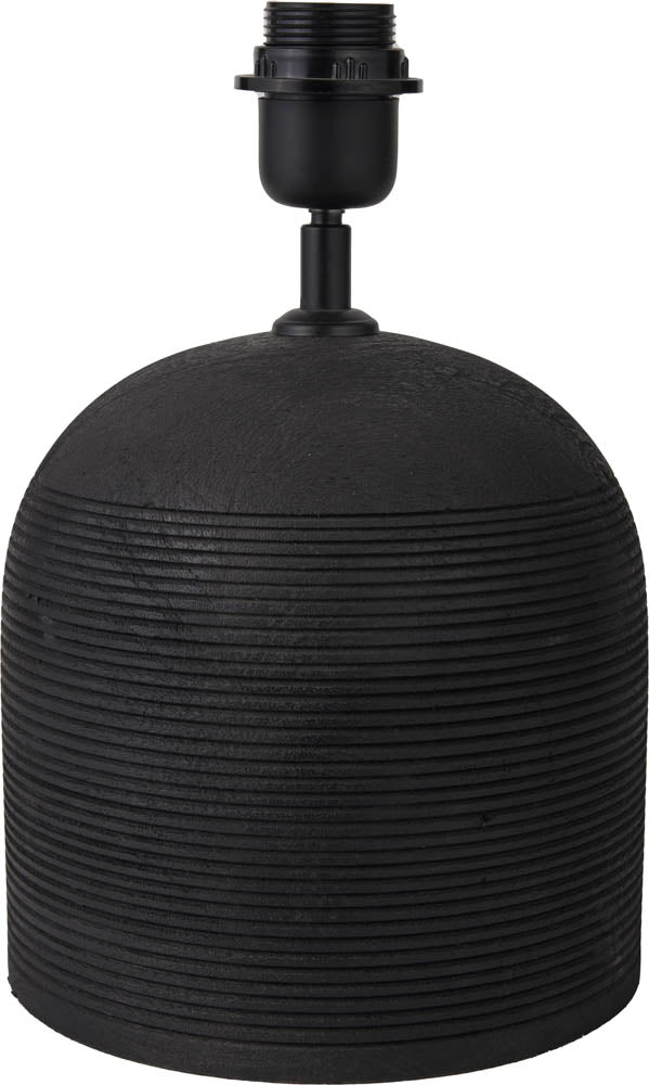 Pacific Nelu Black Engraved Wood Dome Table Lamp 30-972-BO