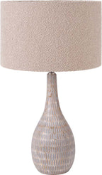 Pacific Ioan Grey Engraved Wood Bottle Table Lamp 30-974-BO
