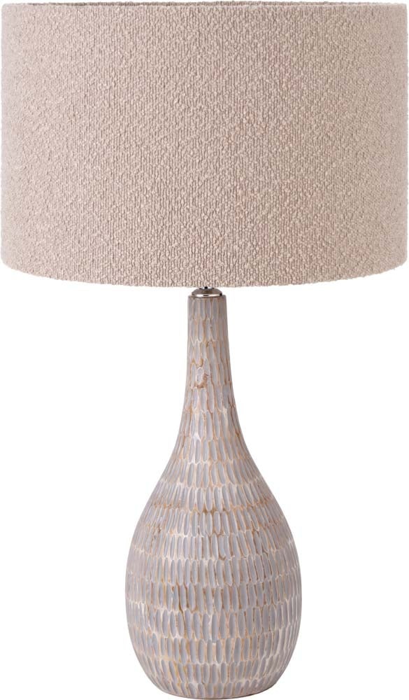 Pacific Ioan Grey Engraved Wood Bottle Table Lamp 30-974-BO
