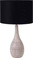 Pacific Ioan Grey Engraved Wood Bottle Table Lamp 30-974-BO