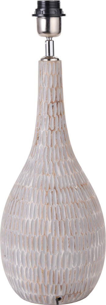 Pacific Ioan Grey Engraved Wood Bottle Table Lamp 30-974-BO