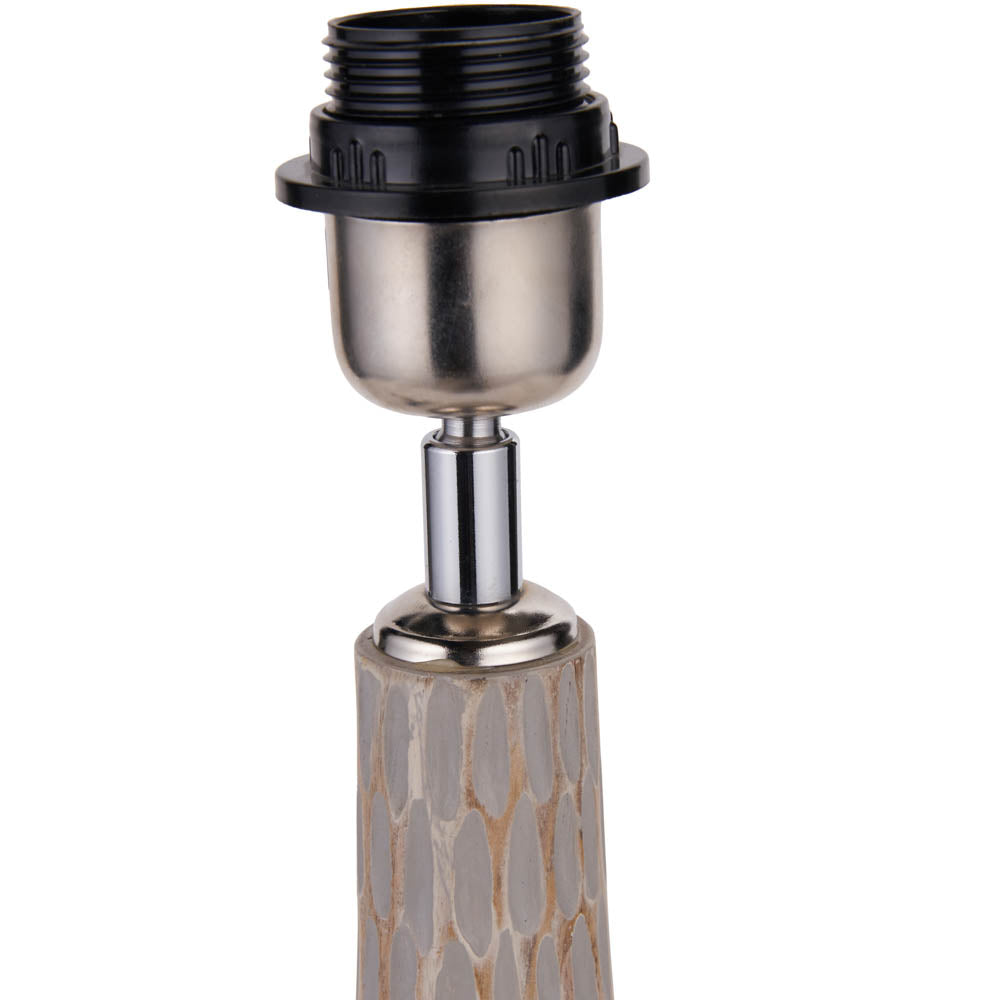 Pacific Ioan Grey Engraved Wood Bottle Table Lamp 30-974-BO