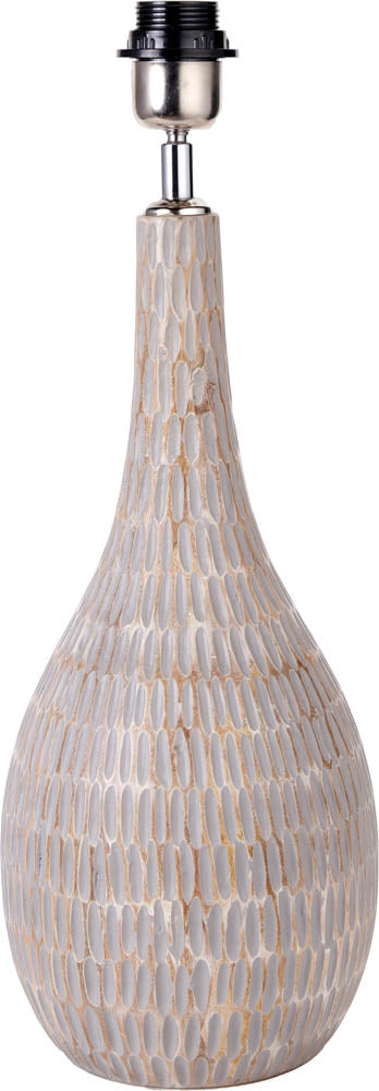 Pacific Ioan Grey Engraved Wood Bottle Table Lamp 30-974-BO