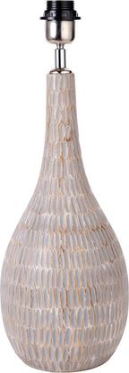 Pacific Ioan Grey Engraved Wood Bottle Table Lamp 30-974-BO