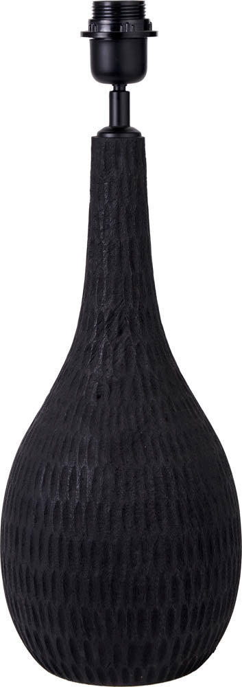 Pacific Ioan Black Engraved Wood Bottle Table Lamp 30-975-BO