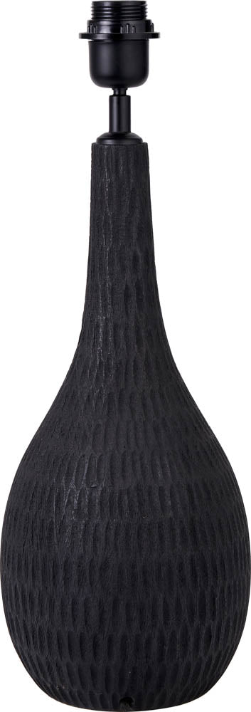 Pacific Ioan Black Engraved Wood Bottle Table Lamp 30-975-BO