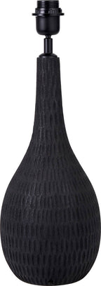 Pacific Ioan Black Engraved Wood Bottle Table Lamp 30-975-BO