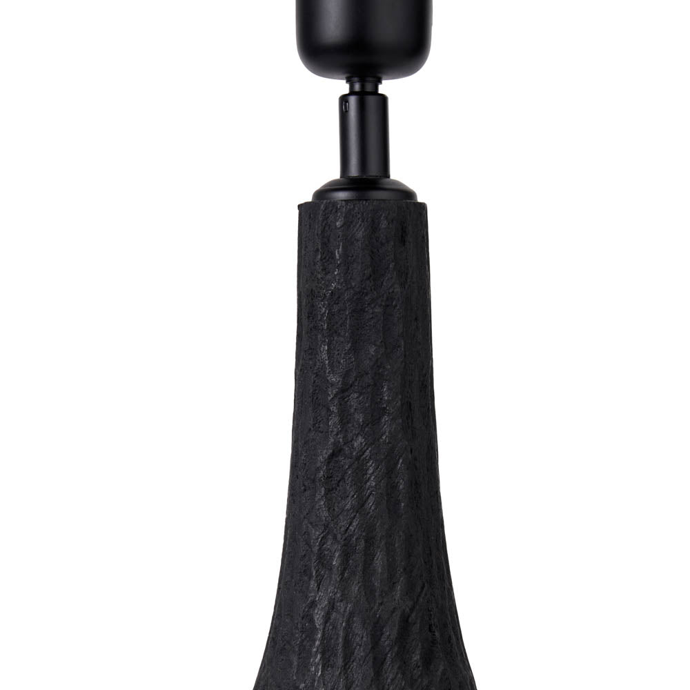Pacific Ioan Black Engraved Wood Bottle Table Lamp 30-975-BO
